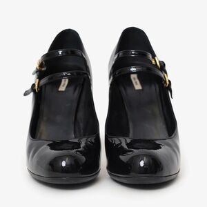 Miu Miu Black Patent Leather Double Strap Mary Jane Heels 39.5